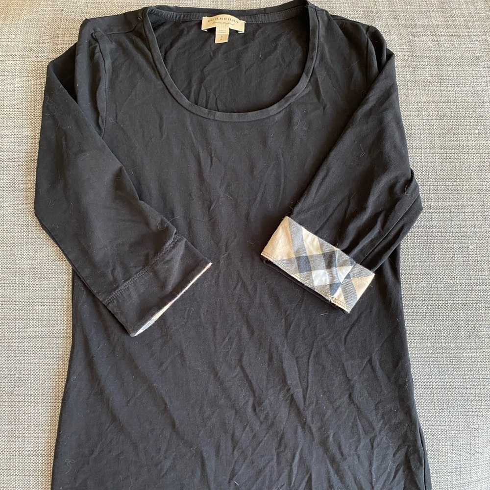 burberry black cotton blend shirt